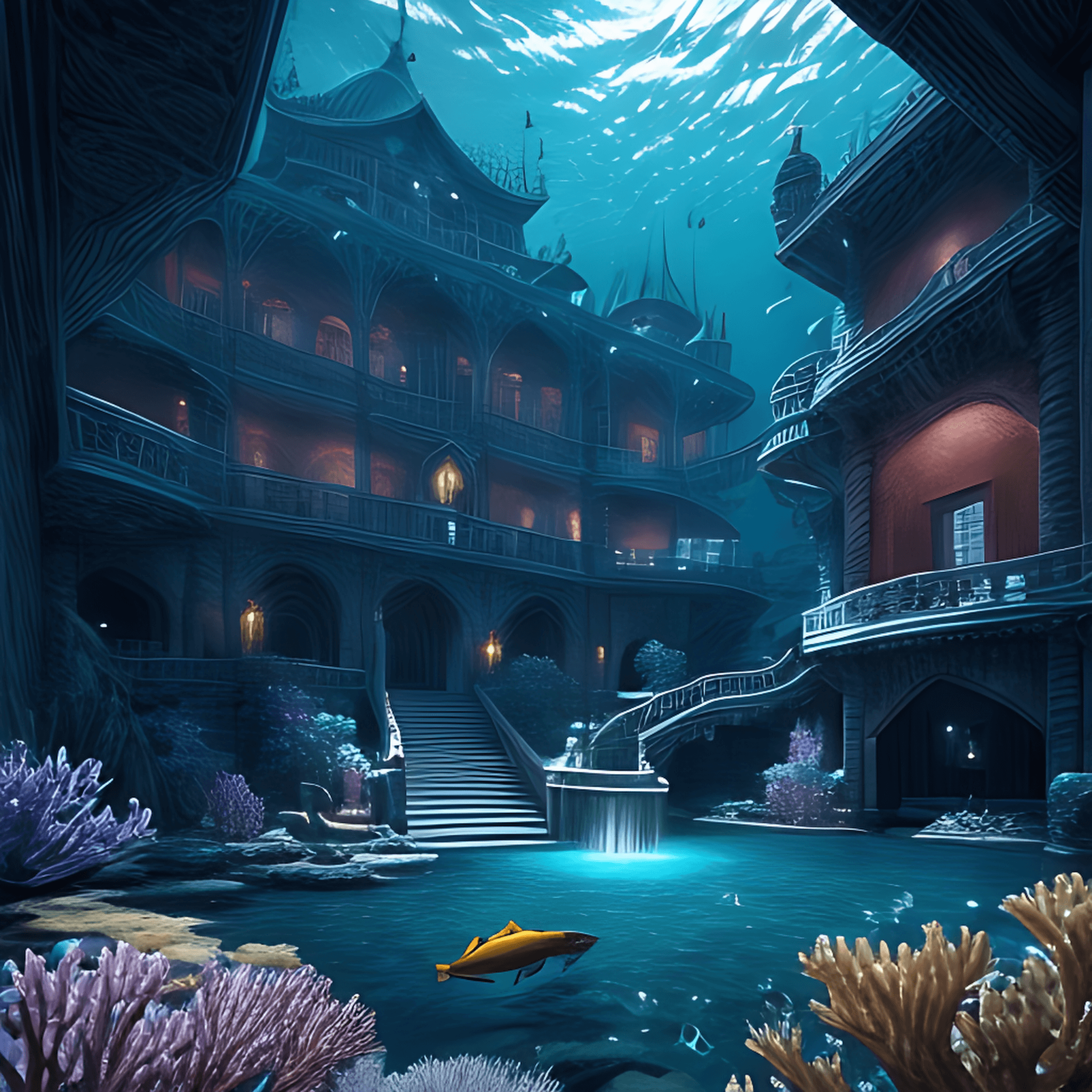 Digital art of a underwater city