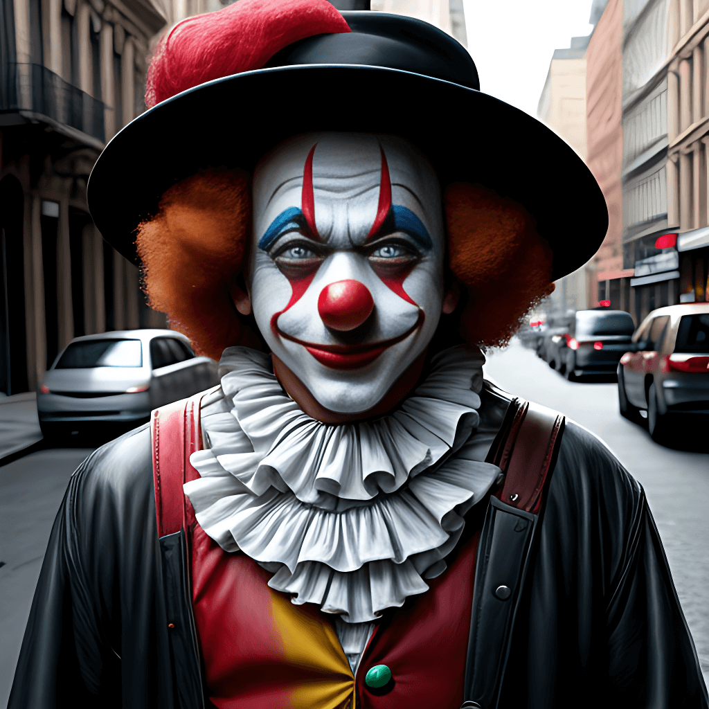 realistic image of a clown