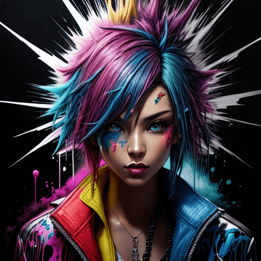 fantasy portrait of a punk woman 