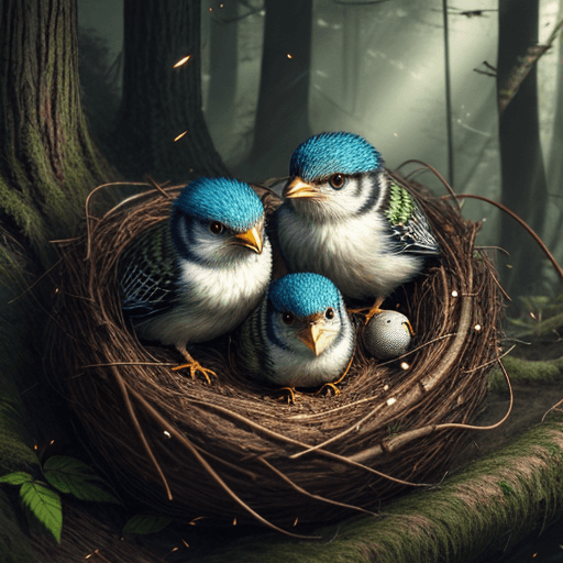 Digital art of a cute baby birds