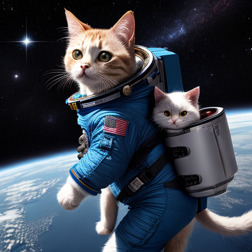 A cute cat in space portrait